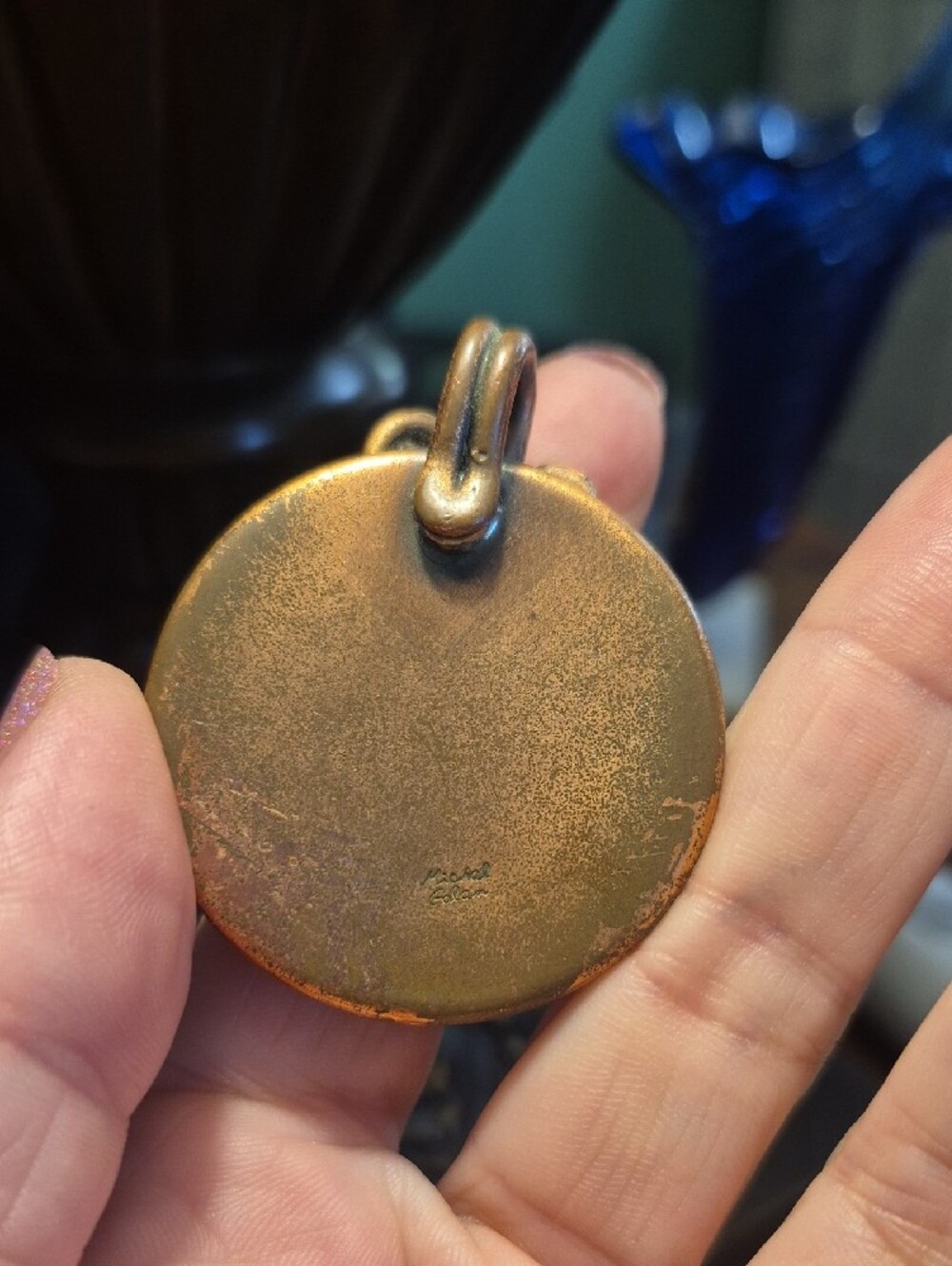 Michal Golan Byzantine Victorian Revival Vintage Copper Pendant - Picture 6 of 8